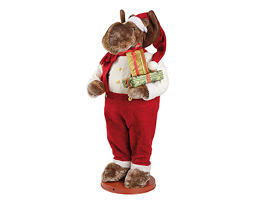 ALCE VESTITO DA BABBO H100CM.  --NETTO-----