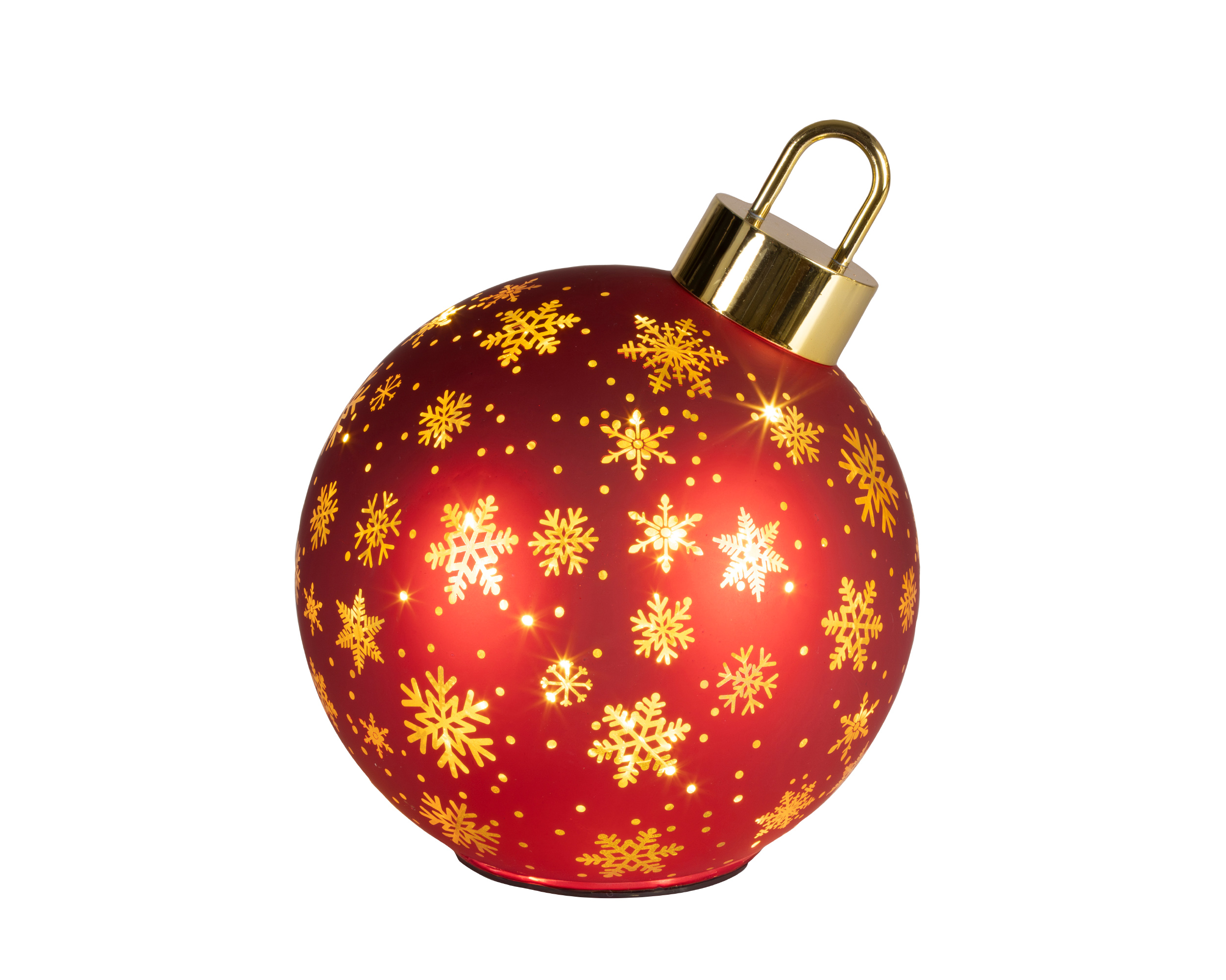 SFERA VETRO GIREV. C/25 MICROLED D18 H23CM. ROSSO