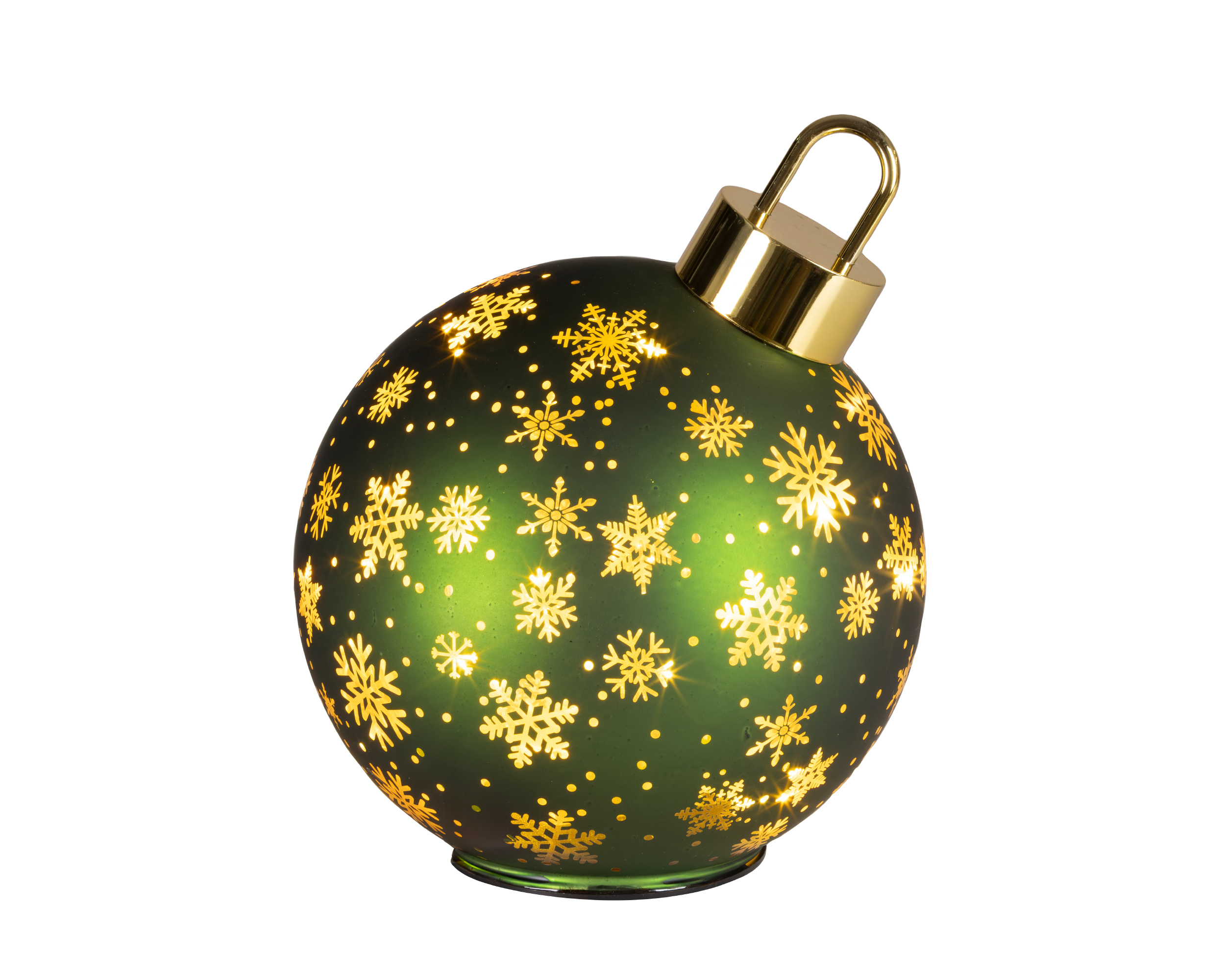 SFERA VETRO GIREV. C/25 MICROLED D18 H23CM. VERDE