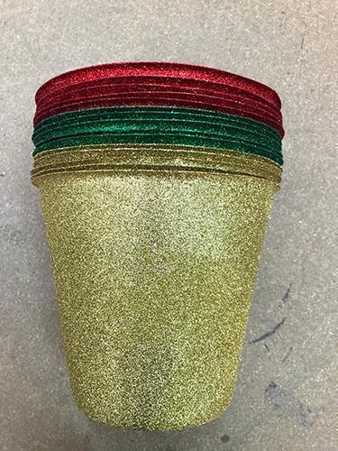 CASPO' PVC GLITTERATO H15 D17CM. 15PZ. 3COL.ASS