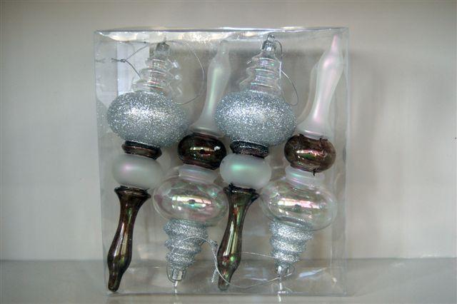 DROP MIXED 18CM.4PZ. PEWTER/SILVER