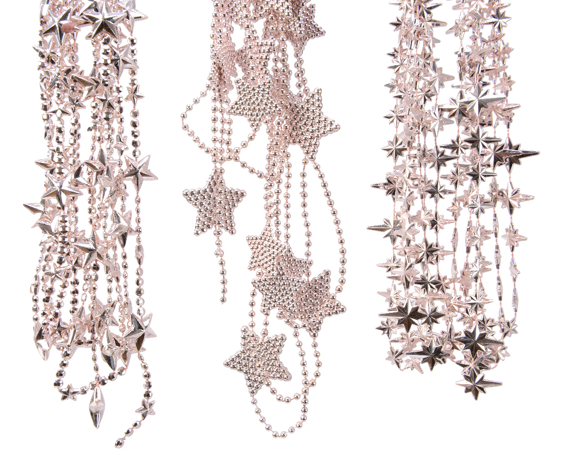 GARLAND DI STELLE L.270CM. 3PZ.ASS. ROSA CH.