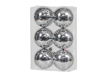SFERE PLAST. D100MM. 6PZ. SILVER SH. ---NETTO---