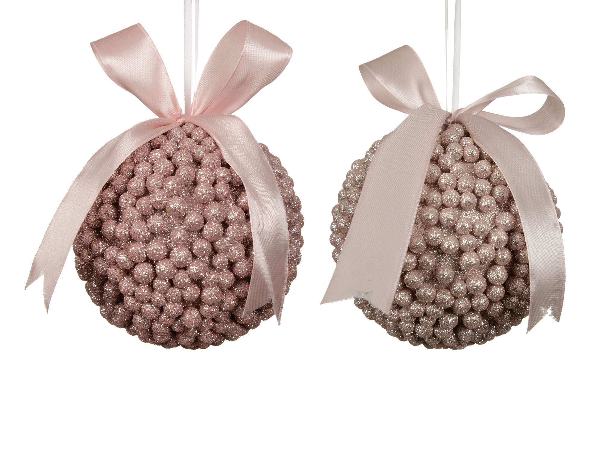SFERA FOAM GLITTER D8,8CM. C/FIOCCO 4PZ. ROSA