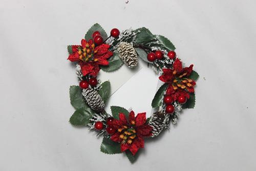 CORONCINA XMAS STELLE PIGNE D8,5CM. 6PZ.