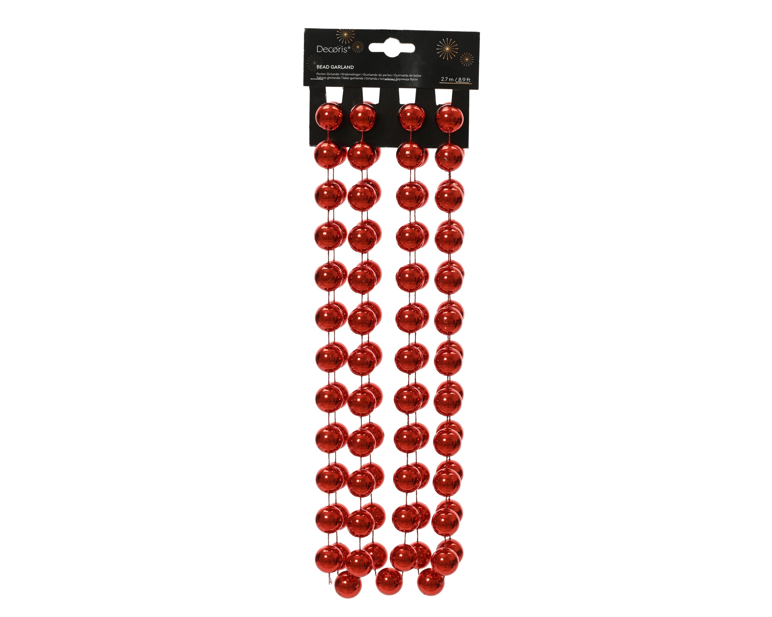 COLLANA DI PERLE PLAST. D20MM. L270CM. ROSSO