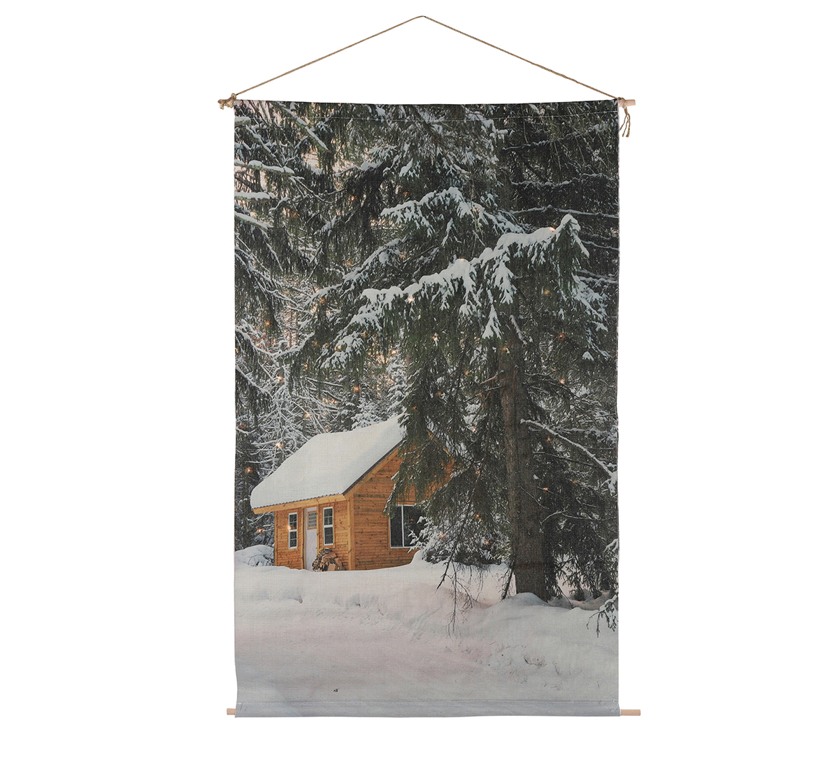 POSTER XMAS IN TESSUTO C/LED H110 X66CM.