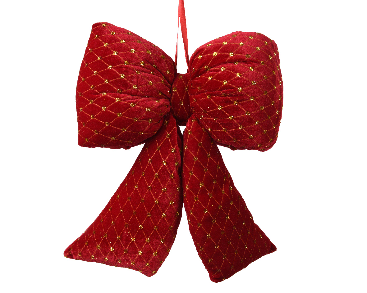 FIOCCO VELLUTO PAILLETTES 5X20 H21CM. ROSSO