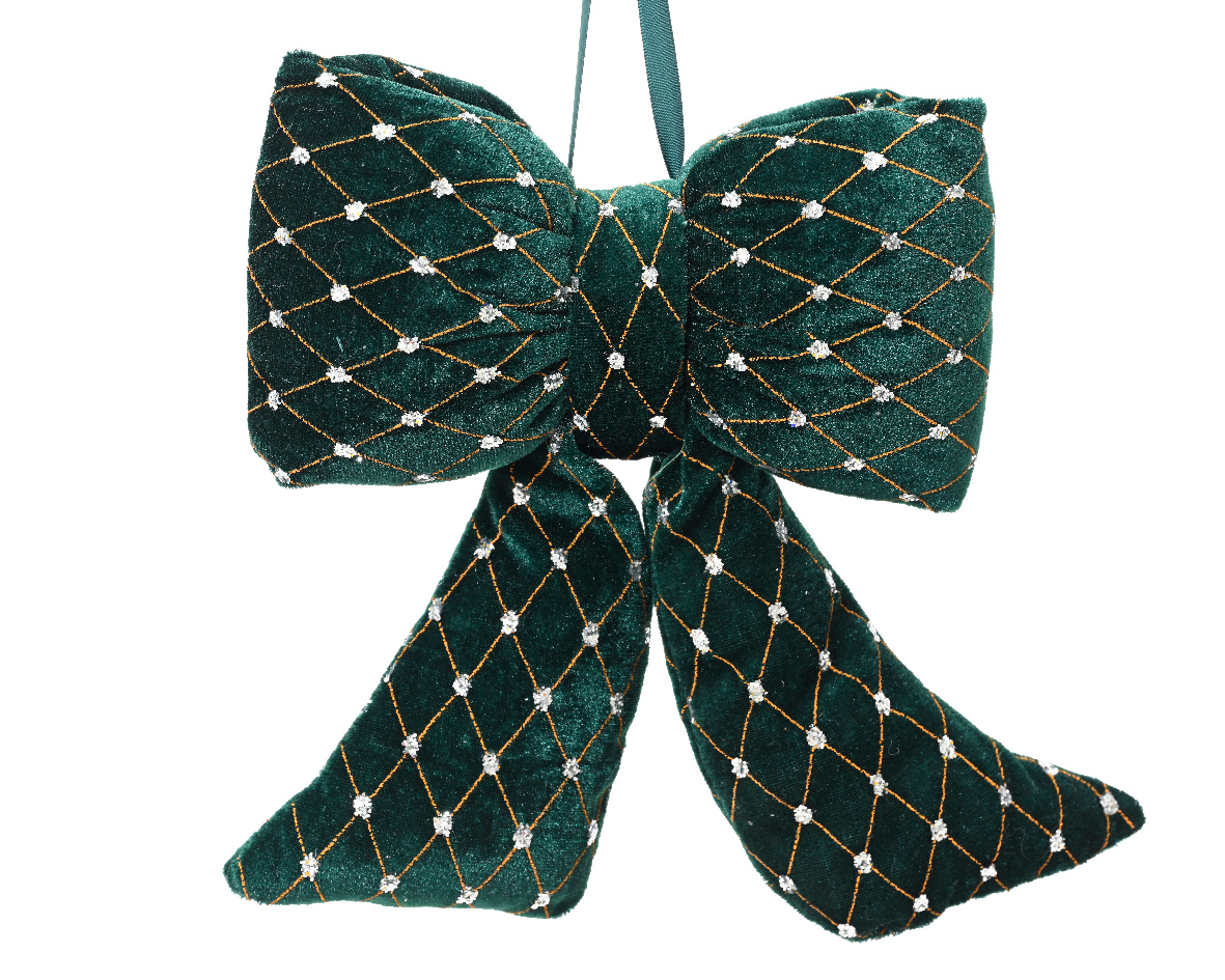 FIOCCO VELLUTO PAILLETTES 5X20 H21CM. VERDE