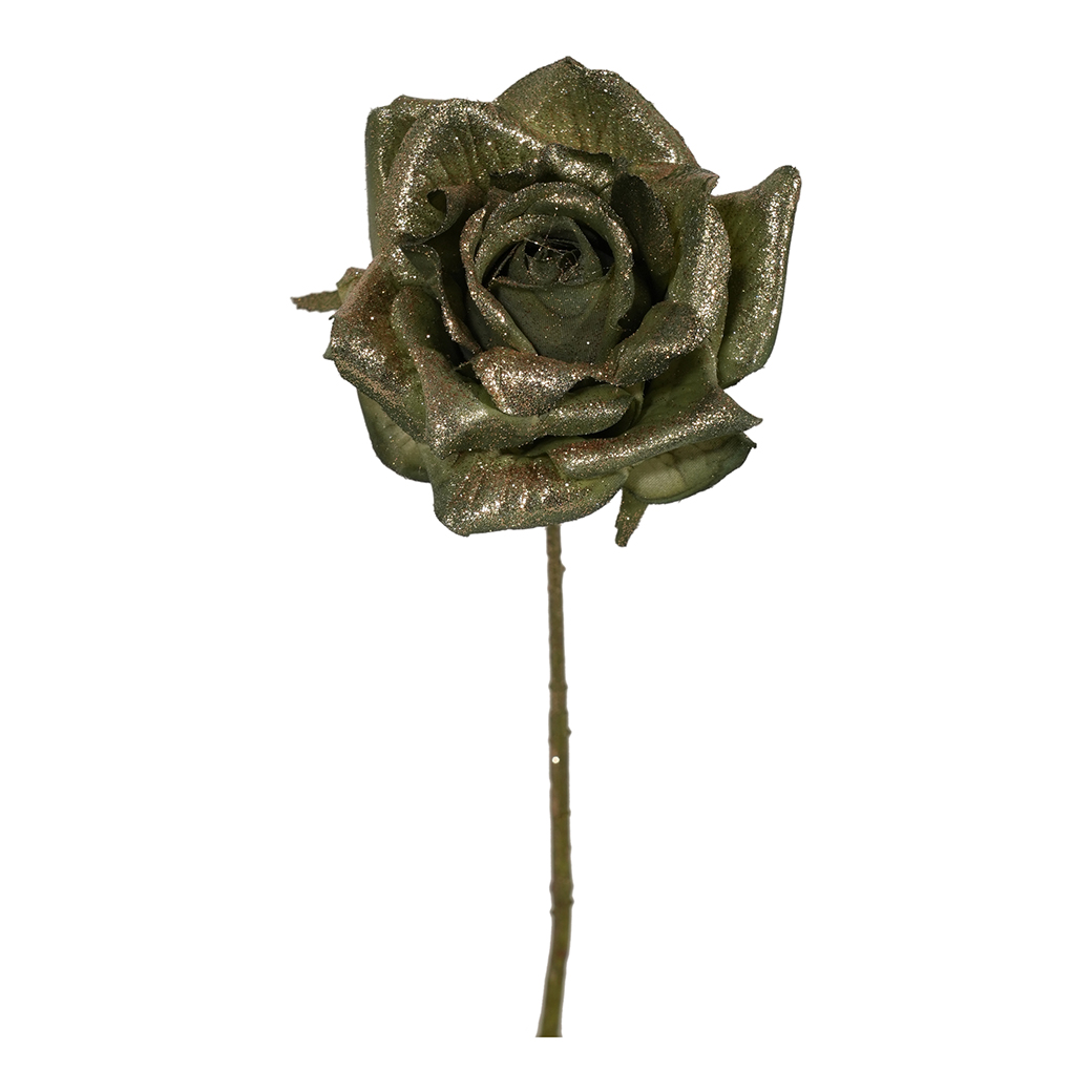 PICK ROSA GLITTER 33CM. 2PZ. VERDE