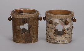 PORTACAND.2PZ.H6,5 D7,5CM. VETRO/BET.---NETTO--------------