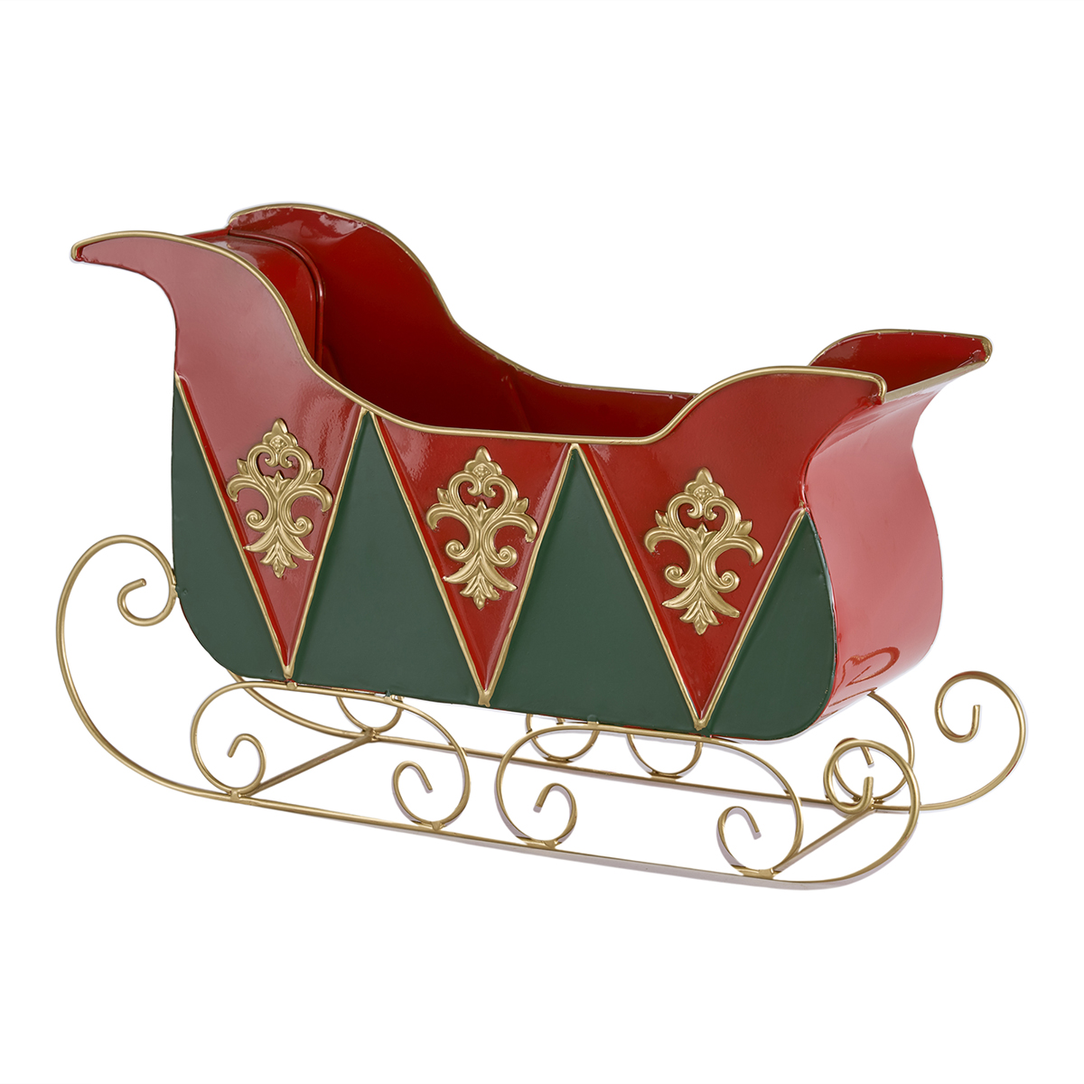 SLITTA METALLO 49X16 H30CM. ROSSO DIS.ORO