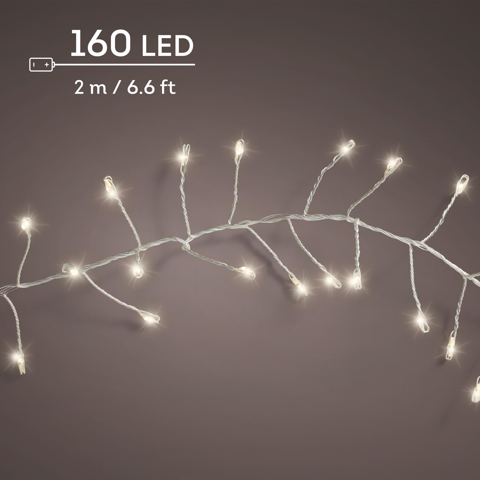 LUCI 160MICRO LED 8FUNZIONI C/BATTERIA 2MT.