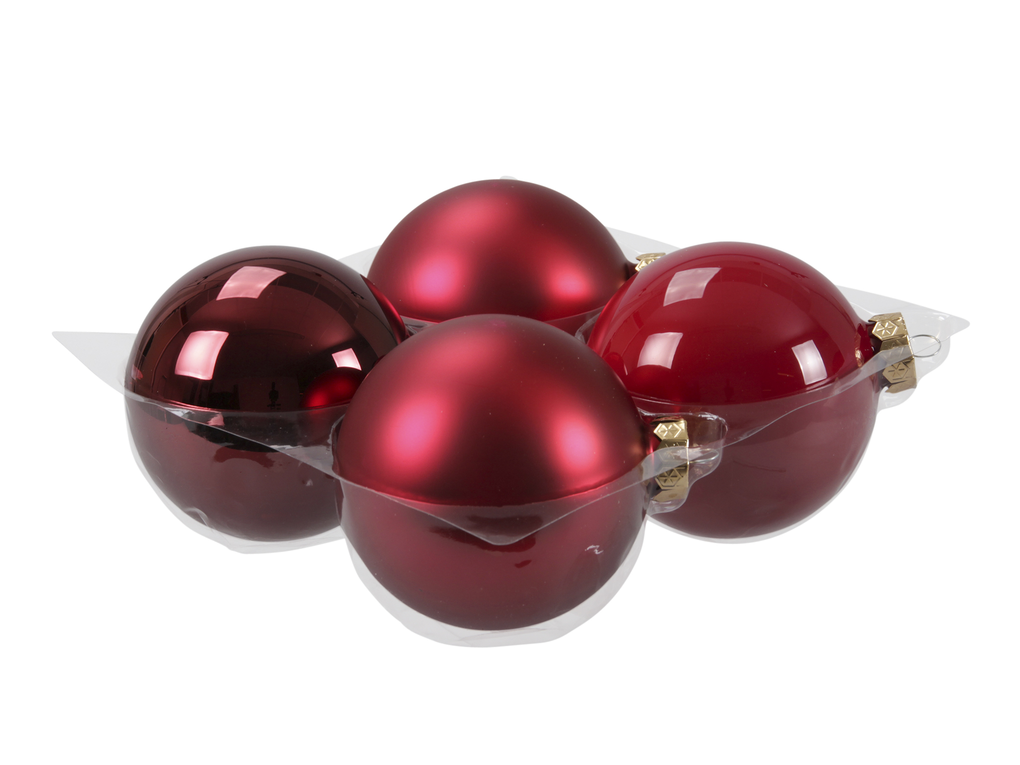 SFERE NATAL.D100MM. 4PZ. DK XMAS RED