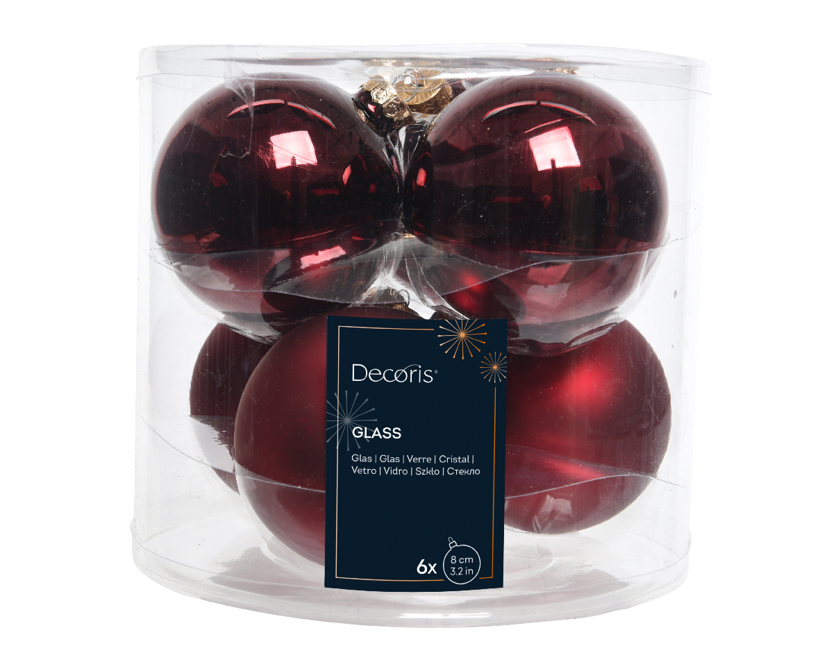 SFERE NATAL.D80MM. 6PZ. OXBLOOD