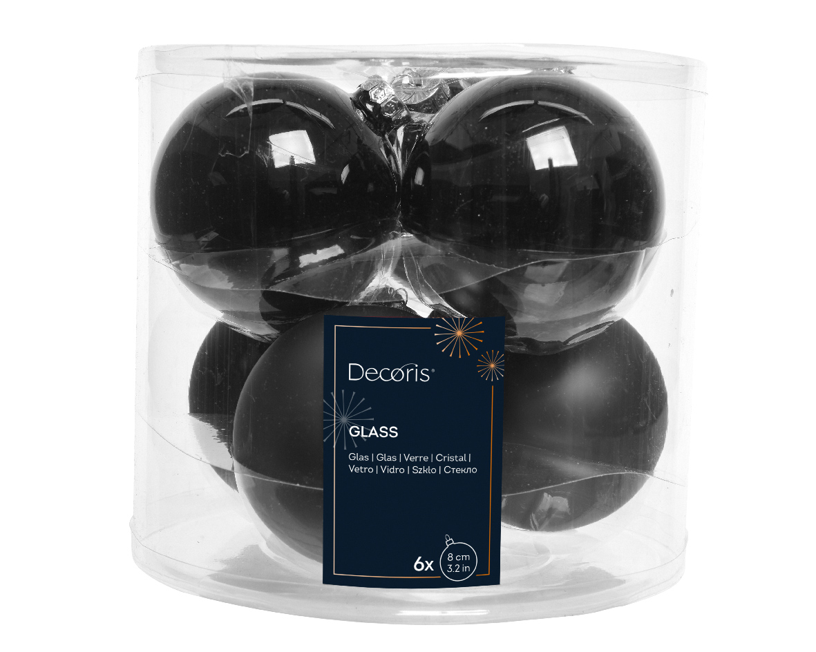 SFERE NATAL.D80MM. 6PZ. BLACK COMBI