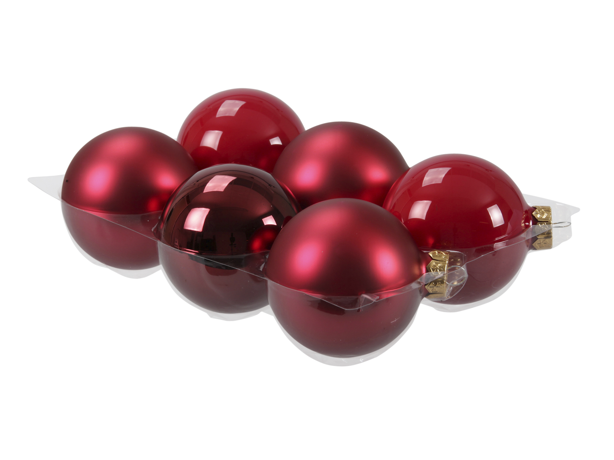 SFERE NATAL.D80MM. 6PZ. XMAS DK RED
