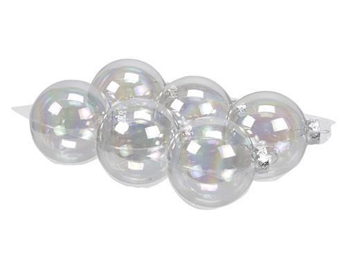SFERE NATAL.D80MM. 6PZ. CLEAR PEARL