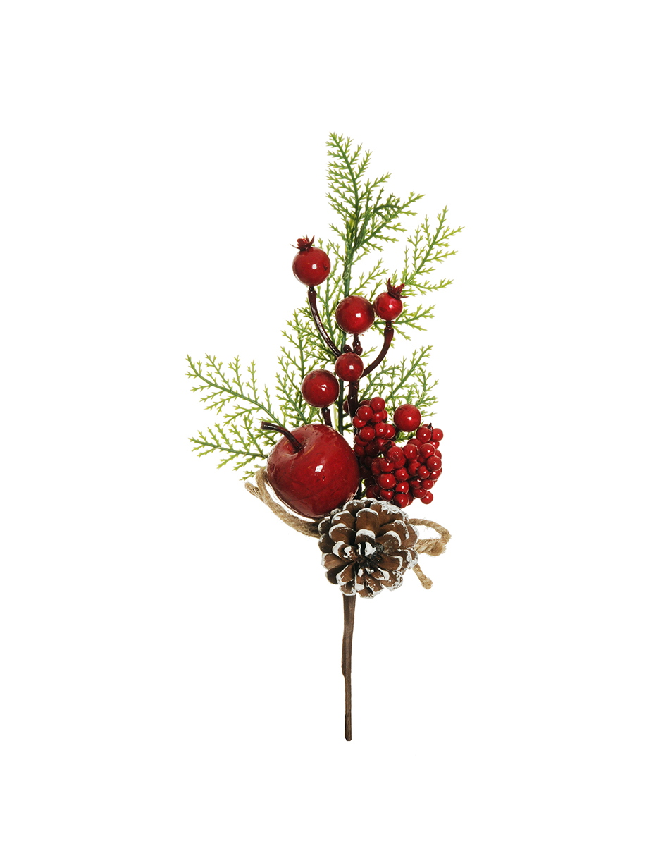 PICK C/PIGNE, PINO E BACCHE ROSSE 27,5CM. 6PZ.