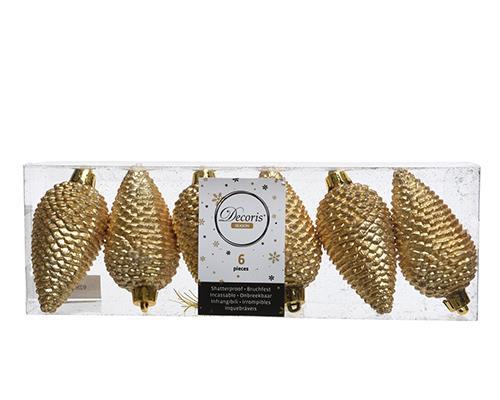PIGNE PLAST GLITT.DA APP. 6PZ. H8 D4,5CM. GOLD