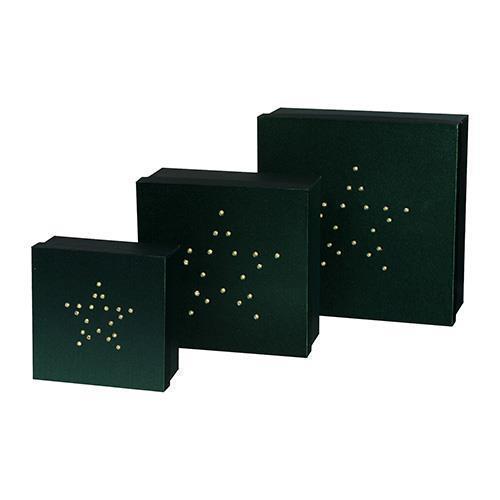 SCATOLE S/3PZ.C/STELLA LED L13-17,5-22CM VERDE