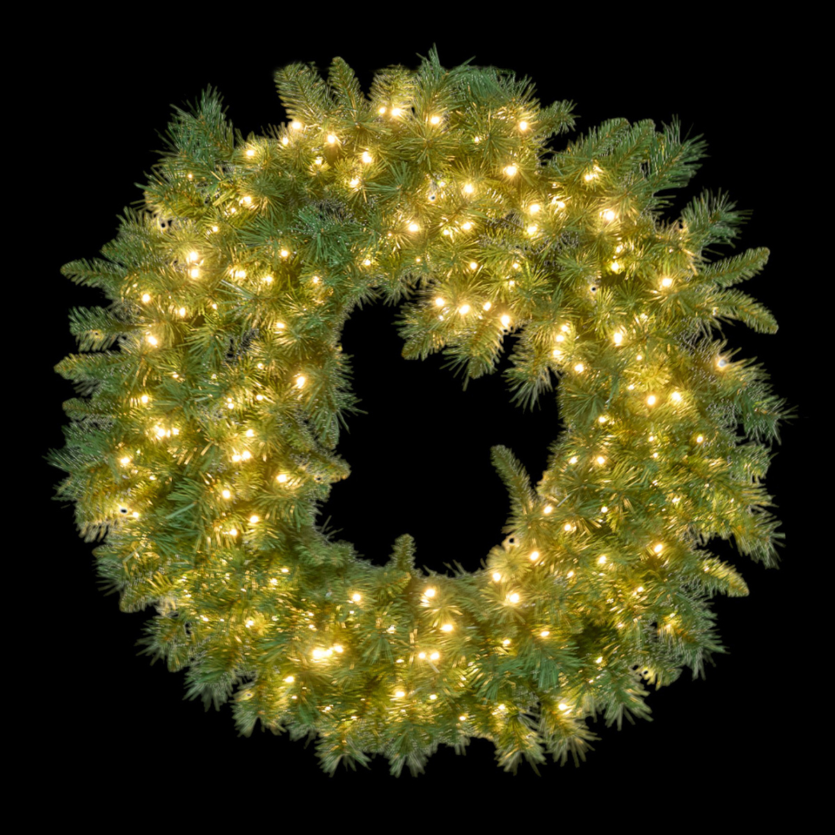 CORONA DI PINO C/200 LED D.90CM. 300 TIPS VERDE