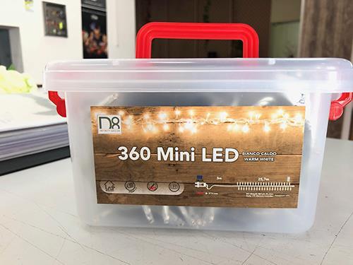 LUCI 360 MINILED 25,7MT. +3MT 8FUNZ. BIANCO CALDO