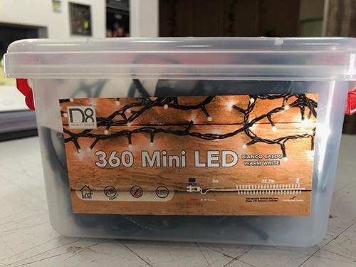 LUCI 360 MINILED 25,7MT. +3MT 8FUNZ. BIANCO CALDO