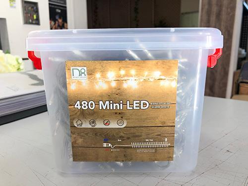 LUCI 480 MINILED 34,1MT. +3MT 8FUNZ. BIANCO CALDO