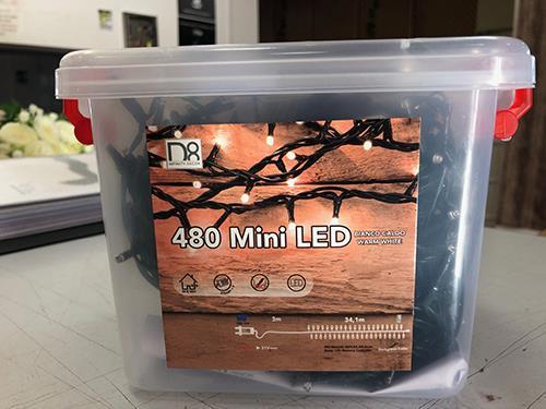 LUCI 480 MINILED 34,1MT. +3MT 8FUNZ. BIANCO CALDO