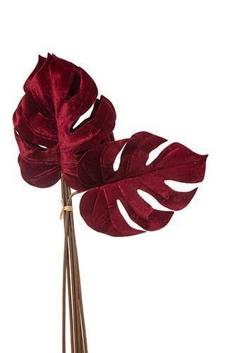 FOGLIE PHILO VELVET BUNCH 6PZ. 68CM. BORDO'