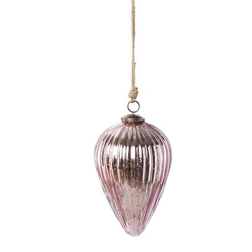 PENDAGLIO DI VETRO H22 D15CM. HELLROSA