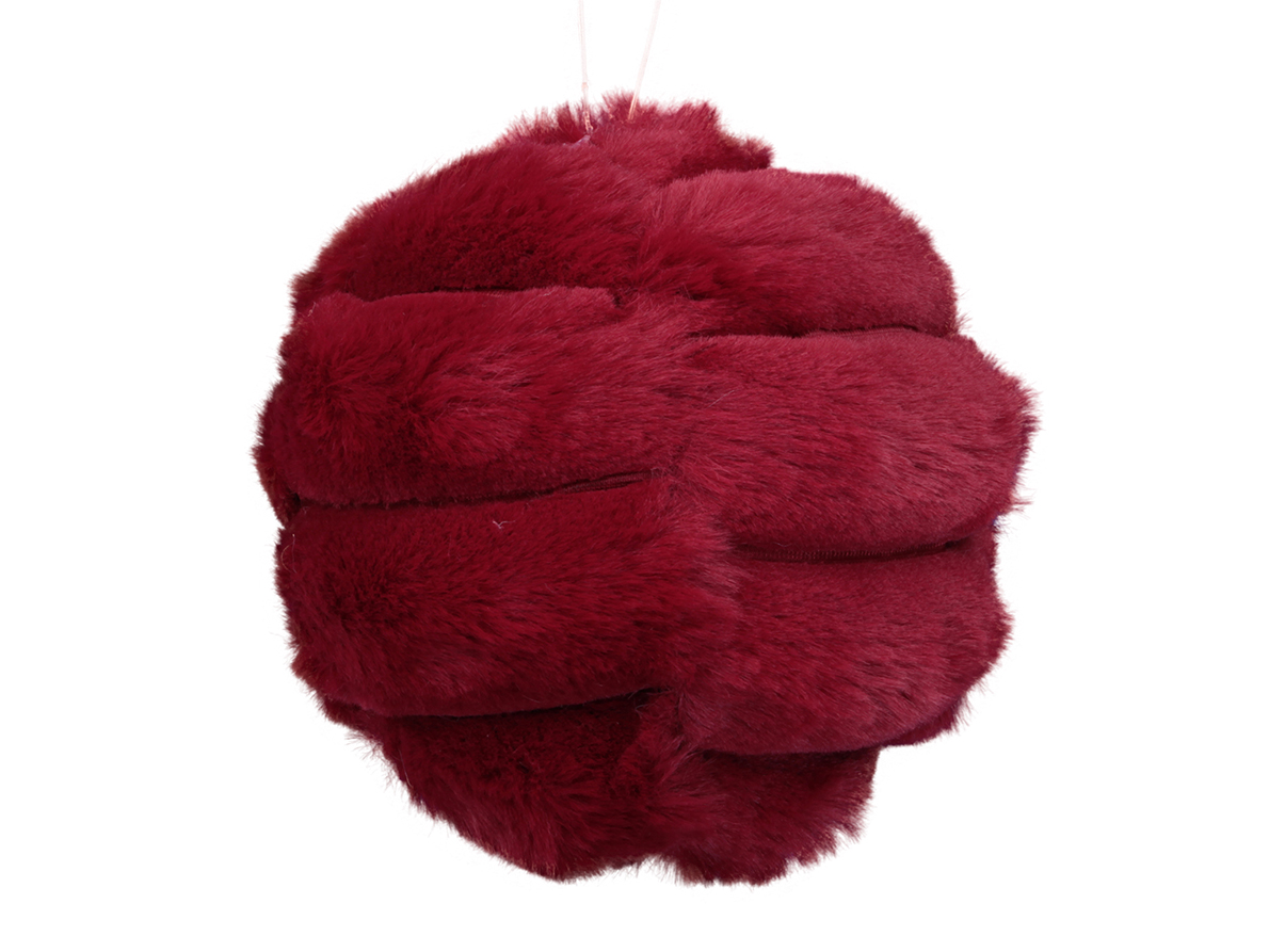 SFERA PELLICCIA D10CM. 3PZ BORDEAUX