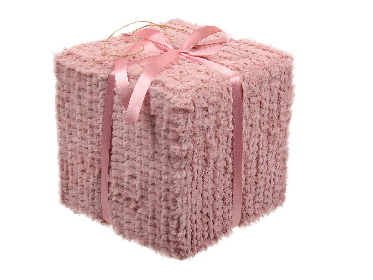 SCATOLA PELLICCIA 30X30 ROSA  --NETTO-----