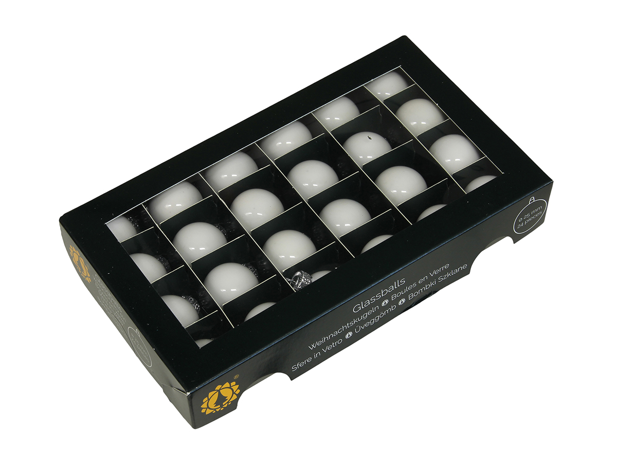SFERE NATAL.D25MM. BOX24PZ. WHITE OPAL