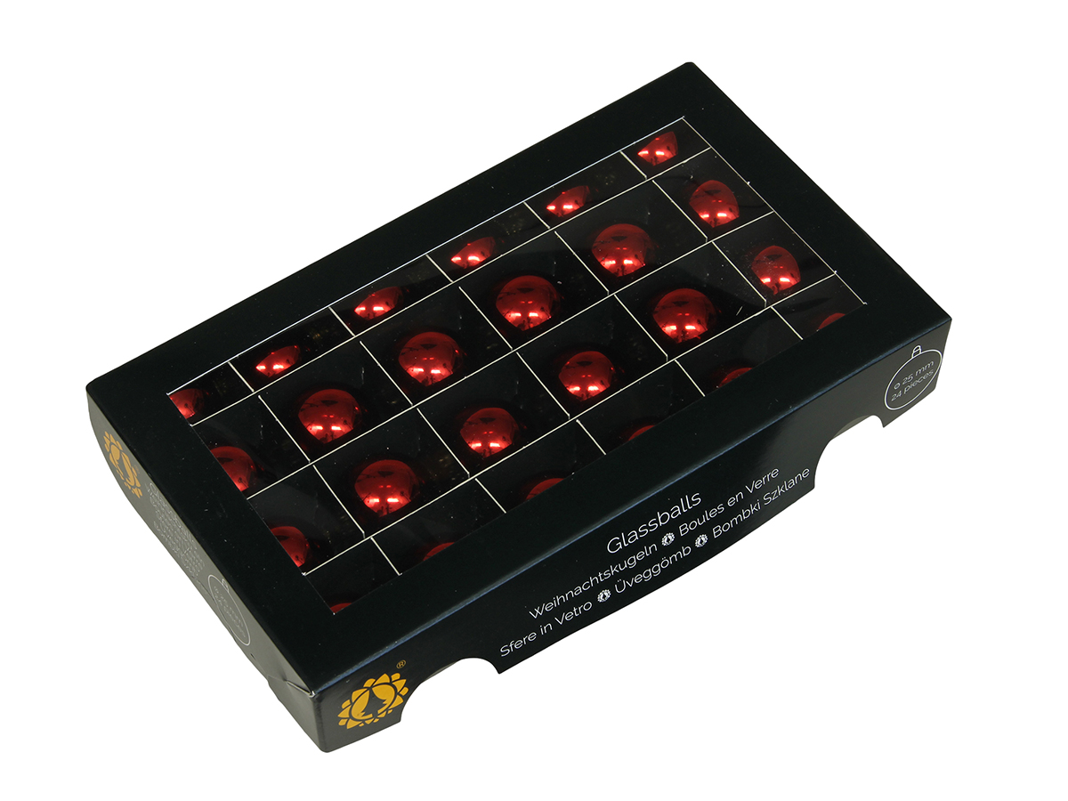 SFERE NATAL.D25MM. BOX24PZ. RED SH.