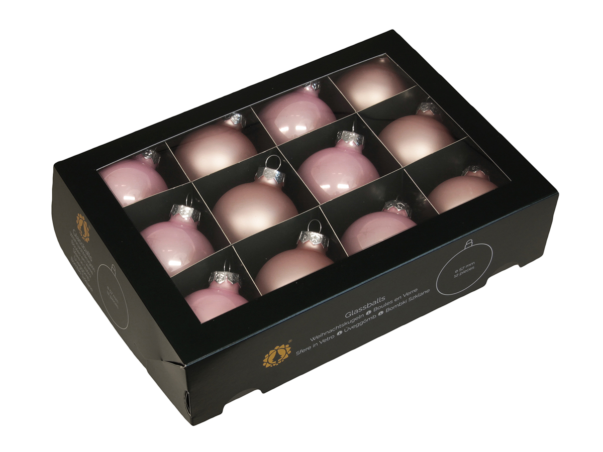 SFERE NATAL.D57MM. BOX12PZ. POWDER PINK
