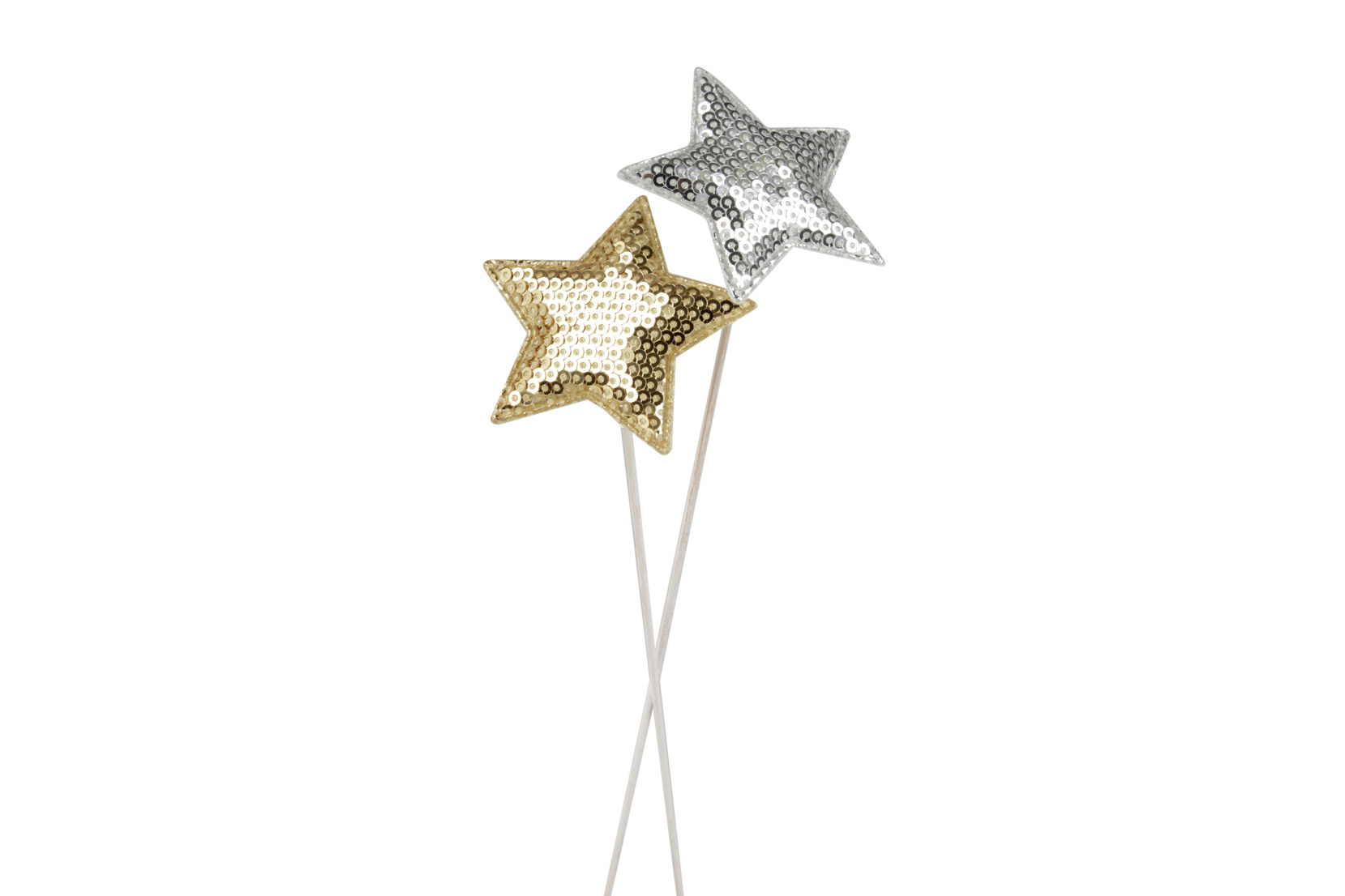 PICK C/STELLA 5,5X5,9CM. L27,8CM. 18PZ.ORO E ARG.