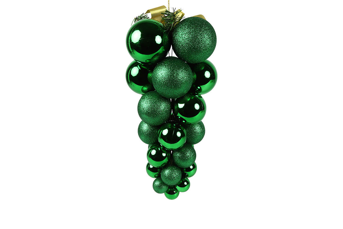 GRAPPOLO SFERE DA APP. D24 H46CM. VERDE  ---NETTO---------