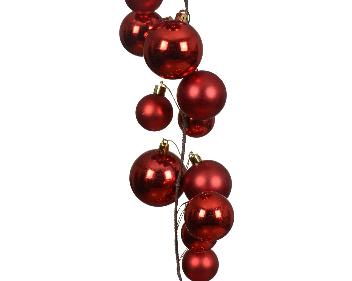 FESTONE DI PALLINE 10X10 H180CM. XMAS RED
