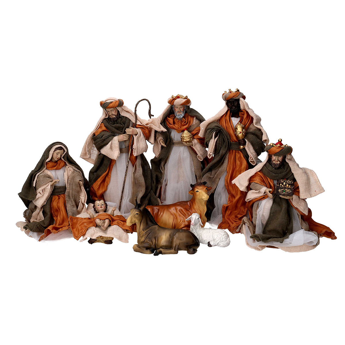 PRESEPE TESSUTO S/9PZ. H25,5CM. OCRA