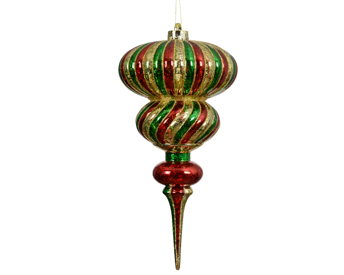 PENDAGLIO PL.COLORI A RIGHE D14 H28CM. MULTI ROSSO