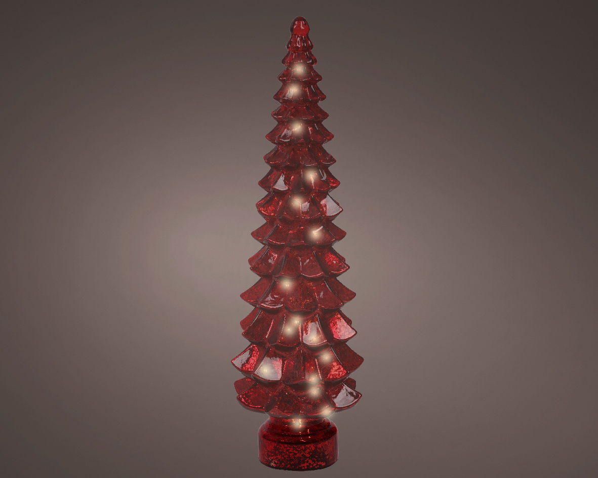 ALBERO VETRO LUMINOSO 100MICRO LED D16 55CM. ROSSO