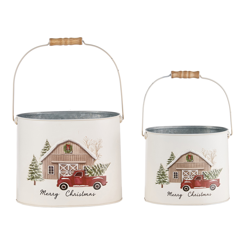 VASO LATTA S/2PZ. H15 D18X12 H18,5 22X15CM. BIANCO