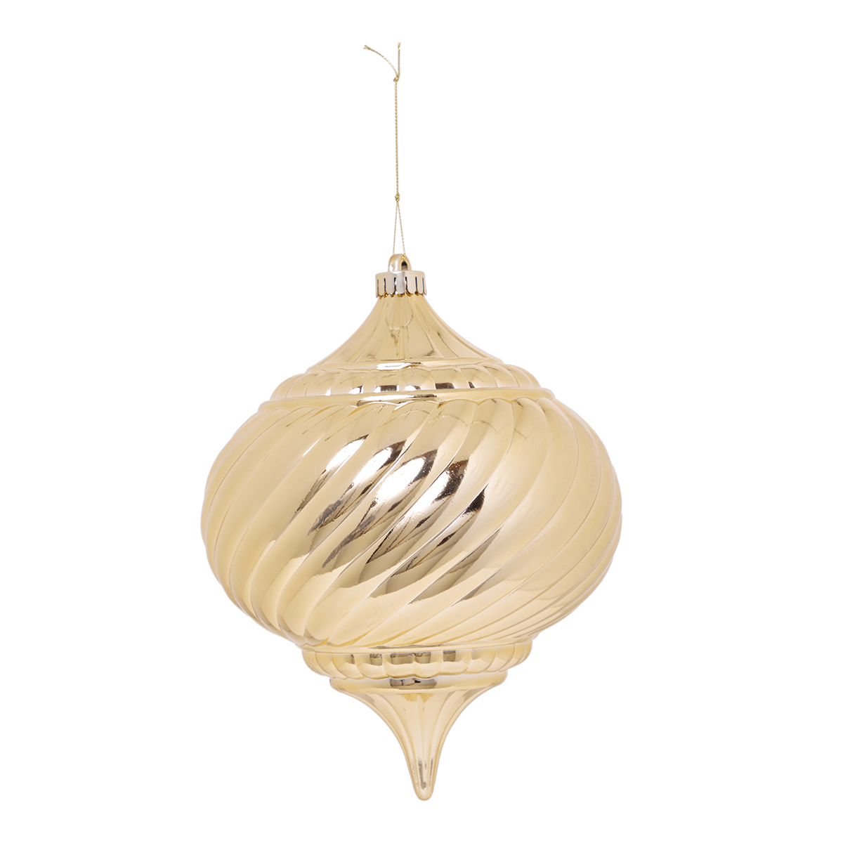 SFERA PLAST.A GOCCIA RIGATA GR. D20 H25CM. GOLD