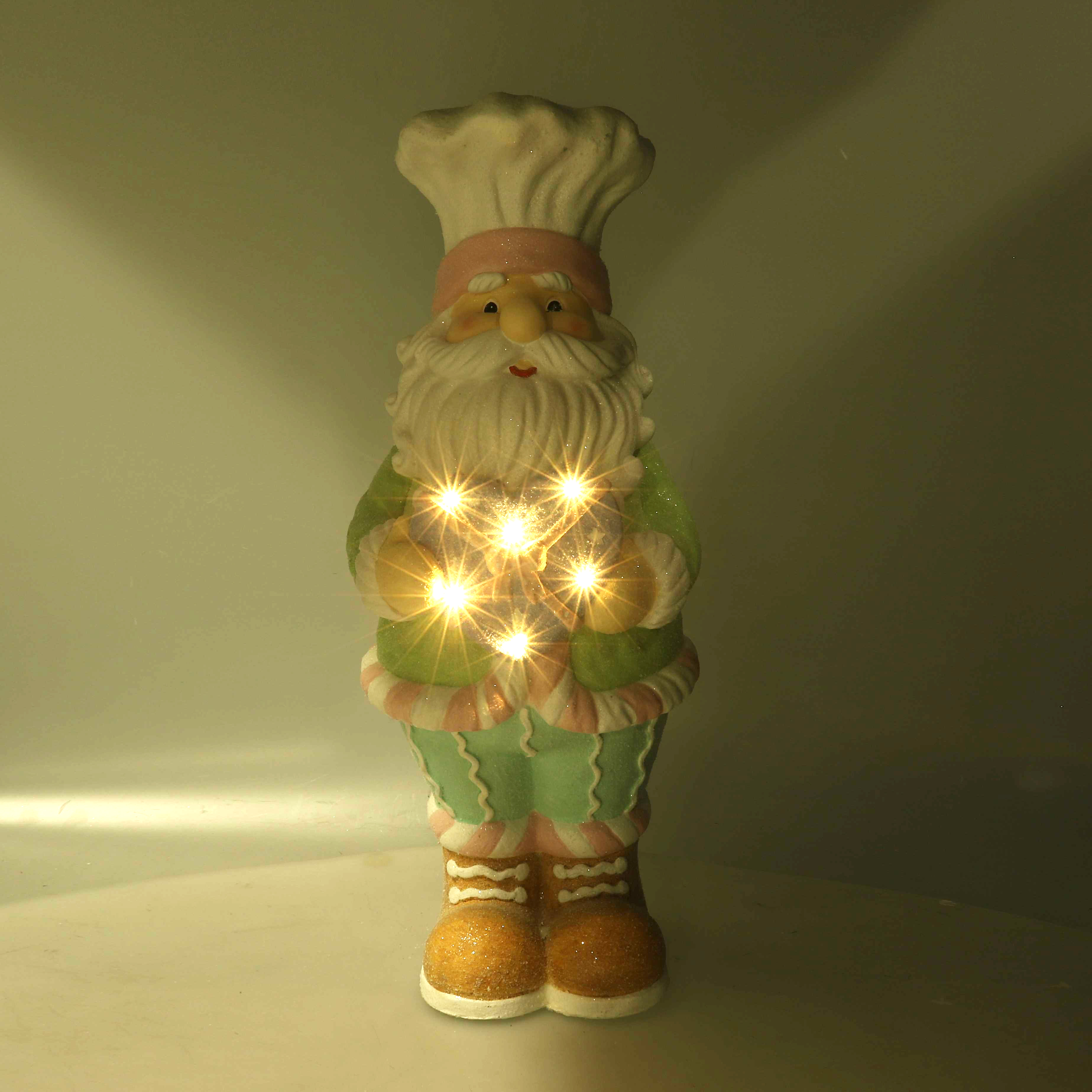 BABBO NATALE RESINA CANDY C/LED D23,5 H59CM.
