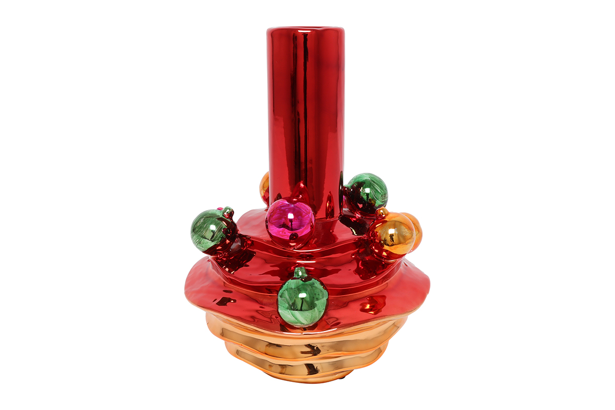 VASO GLAMOUR C/SFERE D23,5 H30,5CM. ---NETTO---