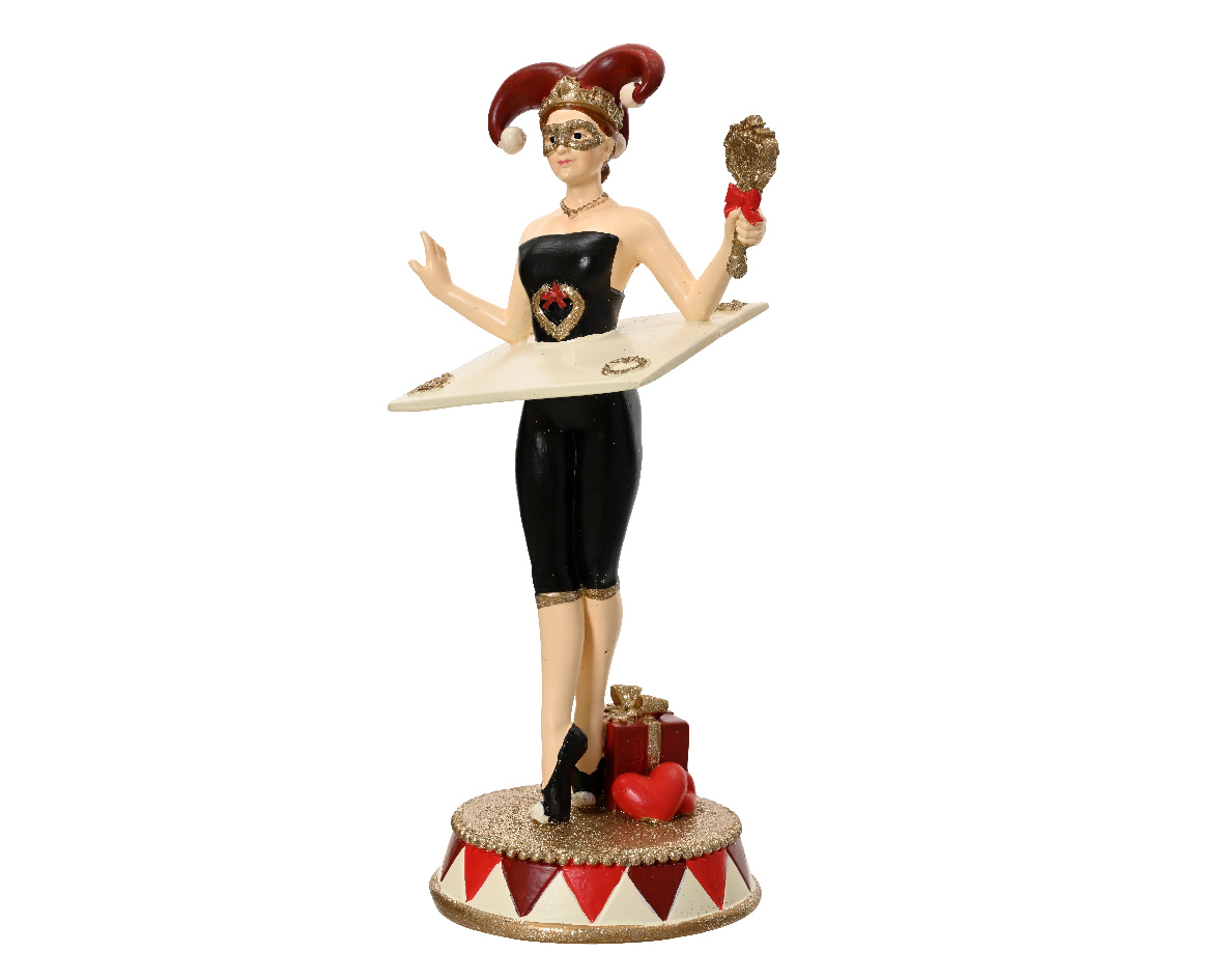 LADY POKER POLYR. C/CARTA H22,7CM.