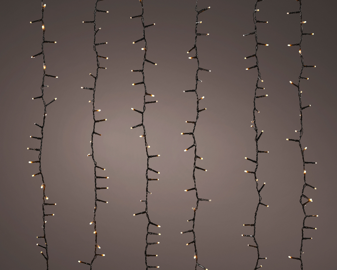 LUCI CASCATA 480LED L10+2MT. H60-80-100 LUCE SOFT GOLD