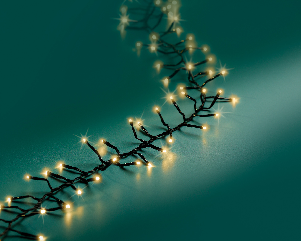 LUCI TWINKLE CLUSTER 648LED 10+5MT. LUCE SOFT GOLD